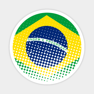 Flag Of Brazil With Halftone Effect Magnet